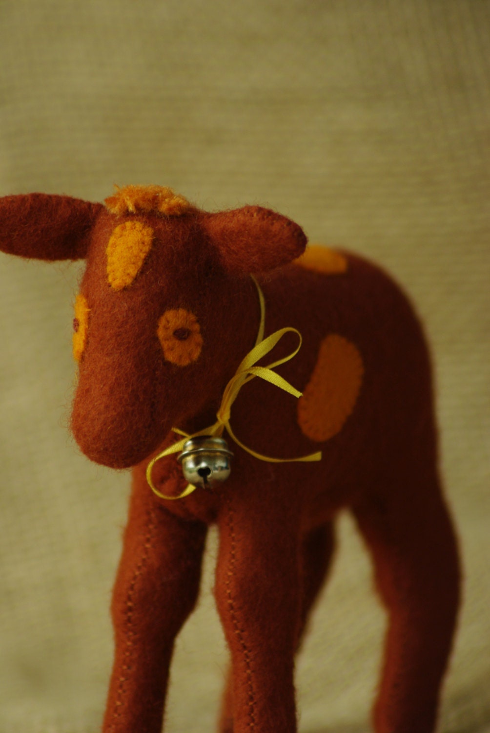 Calf Stuffed Plush Animal Felt Stuffed Animal Eco Friendly Etsy