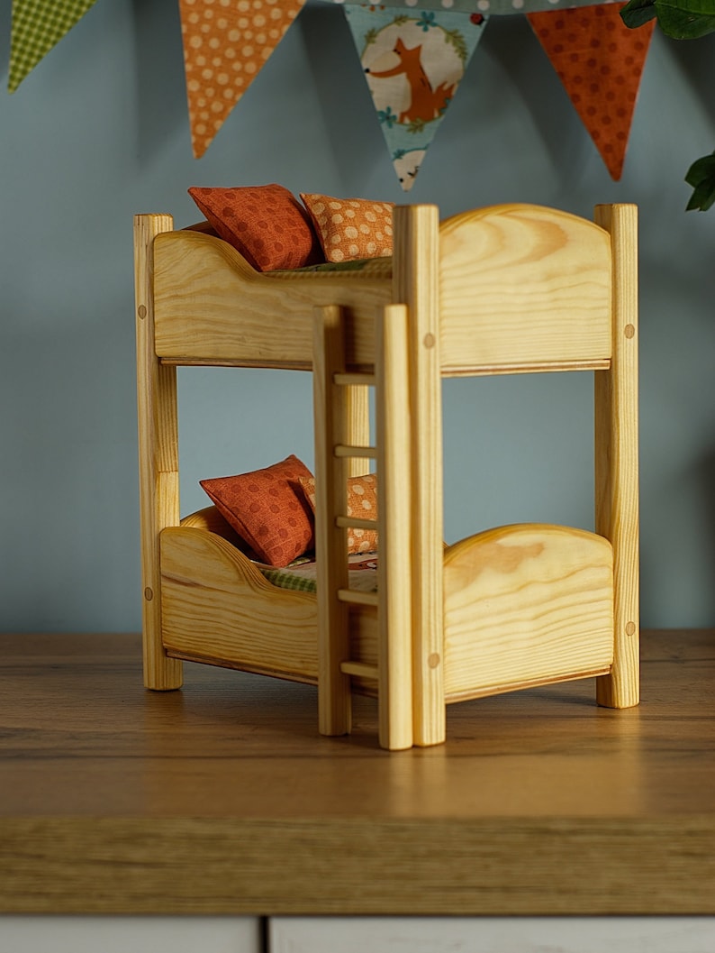 Dollhouse Bunk Bed With Bedding 112 Playhouse Furniture 6 Etsy UK