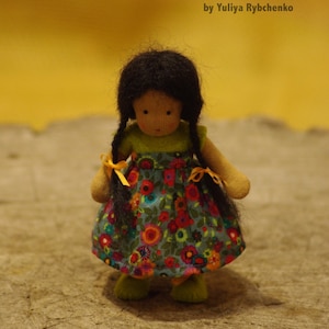 Indian Waldorf doll, indian girl figurine: Maypole Waldorf doll, original child room decor
