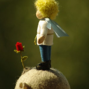Little prince Waldorf ooak art doll on the planet: Easter gifts image 2