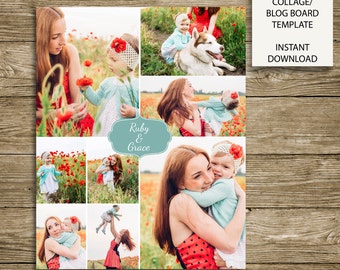 Collage Template 16x20 Print Template Blog Board | Etsy