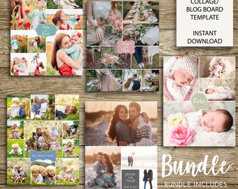 Collage Template 16x20 Print Template Blog Board | Etsy