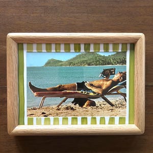 Framed Vintage Sunbather Photograph