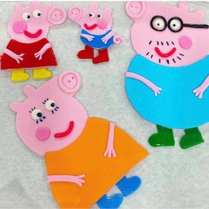 Peppa pig family 2-D fondant set of 4