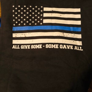 Thin blue Line flag United We Stand hooded sweatshirt support police image 3