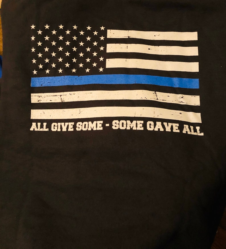 Thin blue Line flag United We Stand hooded sweatshirt support police image 3