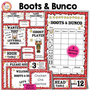 Western Bunco Party Kit: Printable Score Cards, Invitations, and More (PDF Download)