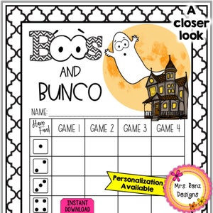 Halloween Bunco Bundle 27pgs Ghost Themed Bunco Score Sheets Tally ...