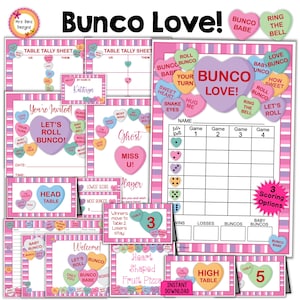 Valentines Bunco Party Bundle: Scorecards, Invitations (PDF Download)