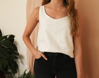 Women’s handmade linen tank