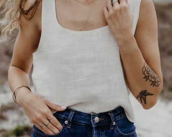 Women’s handmade linen tank