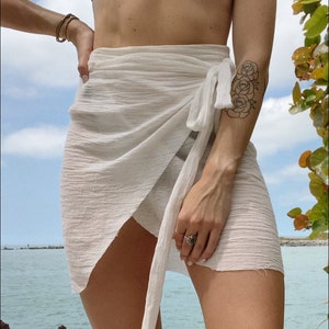 Women’s handmade cotton gauze swim wrap cover up