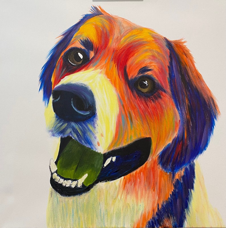Custom Colorful Pet Painting Abstract Etsy