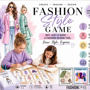 Printable Fashion Style Game, Cut and Play Activity Kit (A4 US Letter)