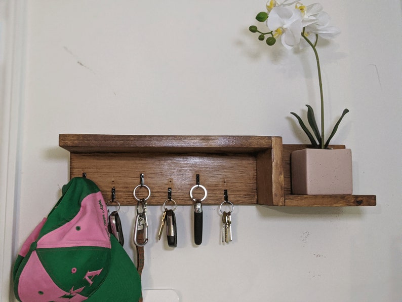 KEY HOLDER for wall LARGE Key Hook with Shelf. Keyholder Etsy