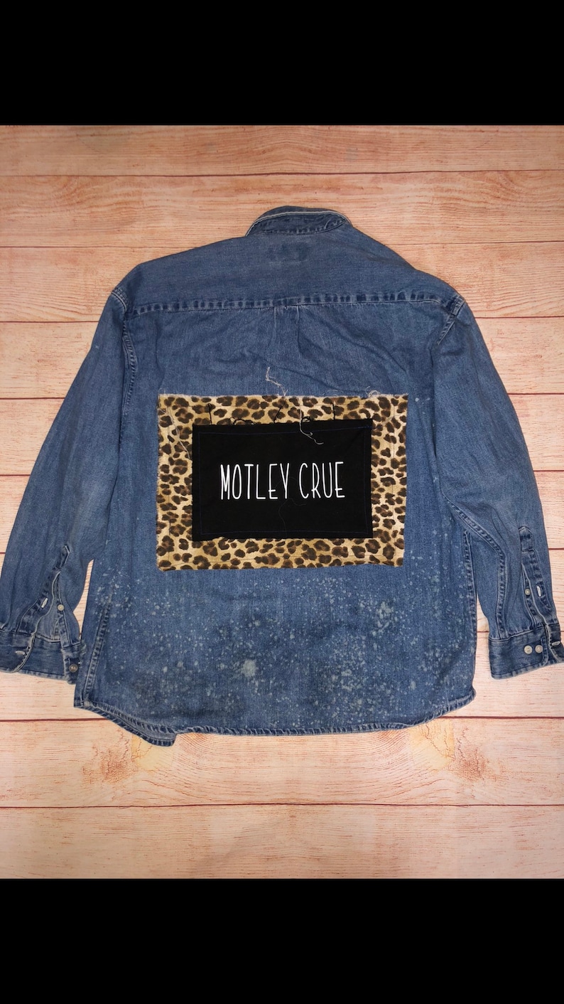 Motley Crue distressed band flannel
