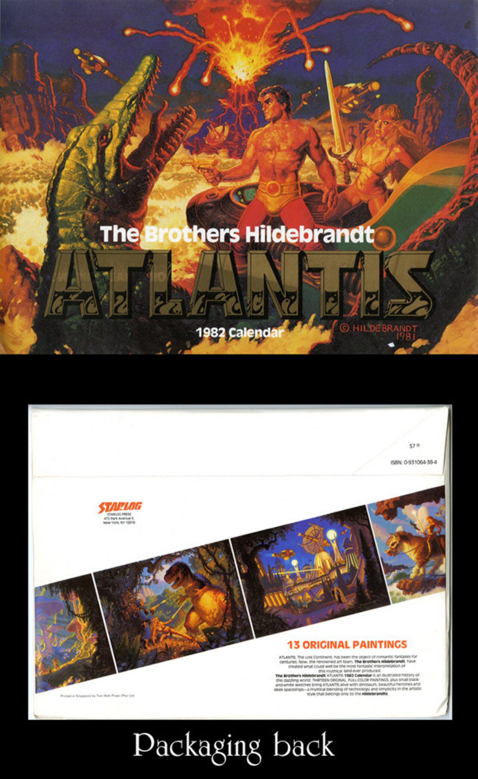 Wall Calendar 1982 ATLANTIS Brothers Hildebrandt Calendar Etsy