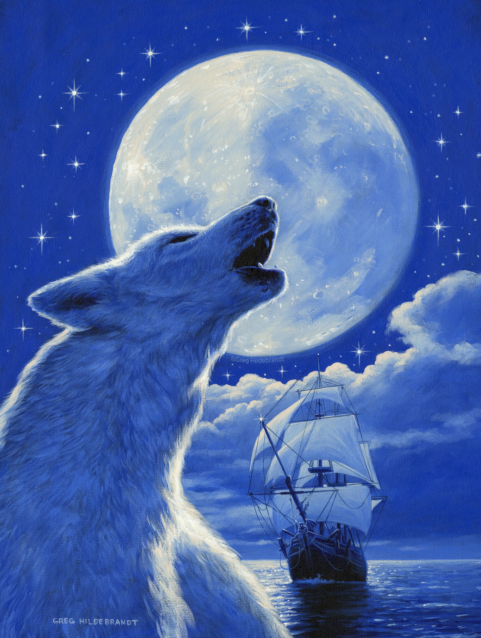 White Wolf - Trans-siberian Orchestra Fantasy Art Print by Greg