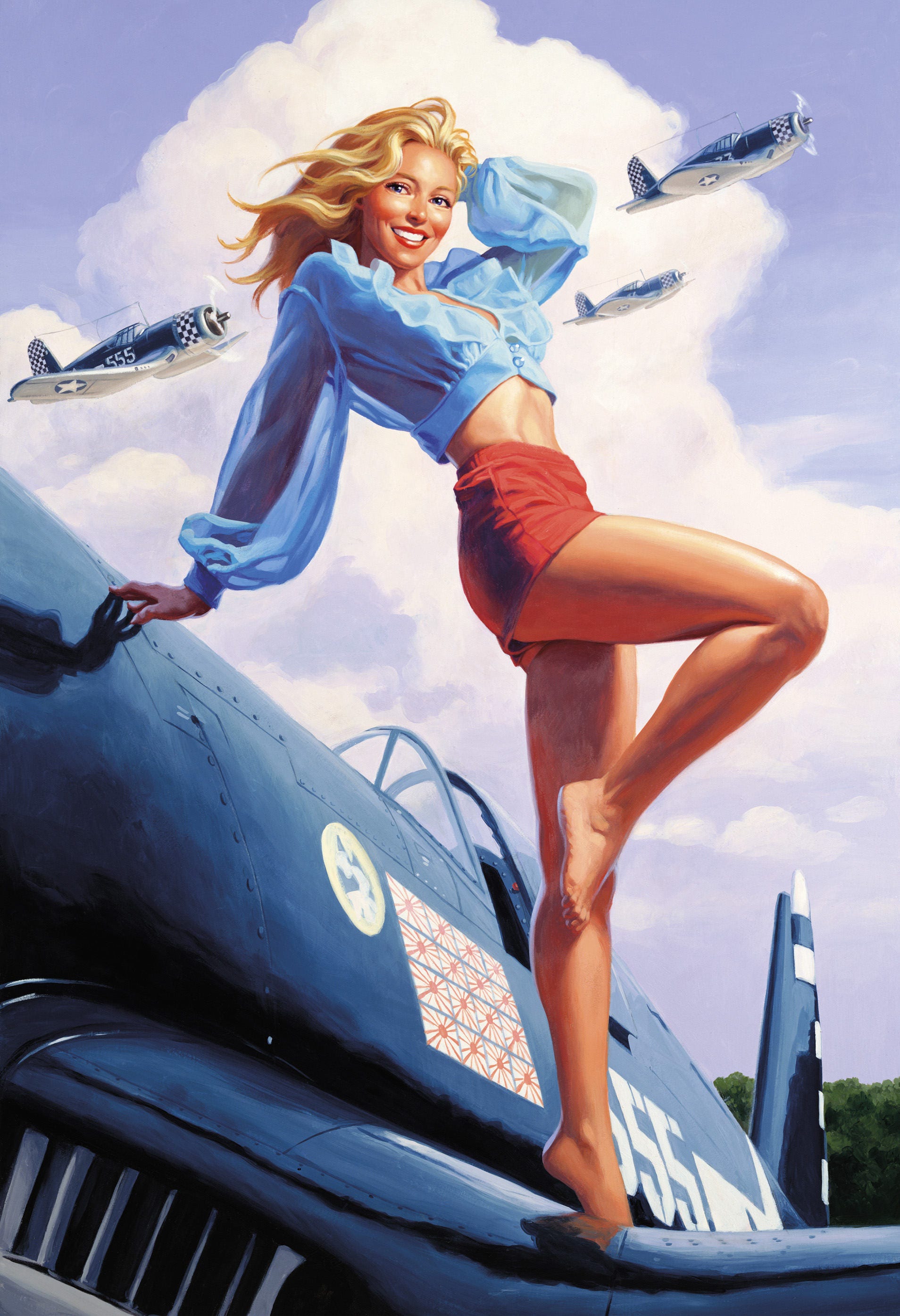 Pinup Wall Art LIMITED Edition Made in the USA Airplane Canvas Giclee