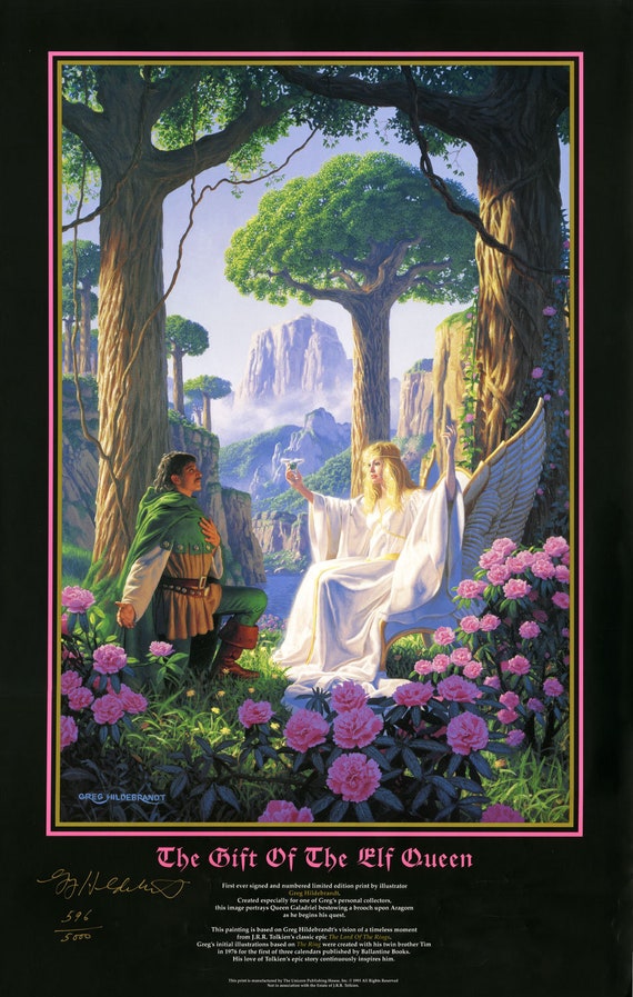 洋書『ELVES A TRIBUTE TO HIS LIFE』 大型写真集 25x29 Elf Queen Fantasy Poster by Greg Hildebrandt, Personalized