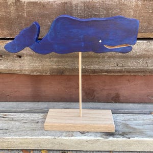 Decorative tabletop sperm whale weathervane New England folk art