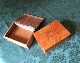 Bahai Prayer Box books nine pointed star wood crafted