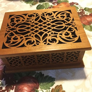 Wood Jewelry Box Wood Memory Box Wood Keepsake Box image 1