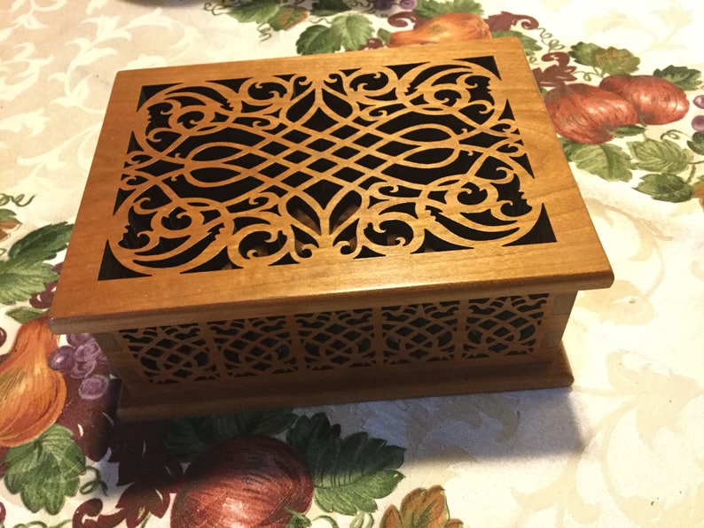 Wood Jewelry Box Wood Memory Box Wood Keepsake Box image 1