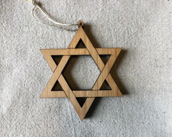 Wooden star of david deals necklace