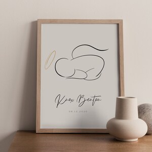 Angel Baby Line Art, Infant Loss Printable, Stillbirth Memorial, Miscarriage Printable, Linear Art, Infant Loss gift,  Still Born Sympathy