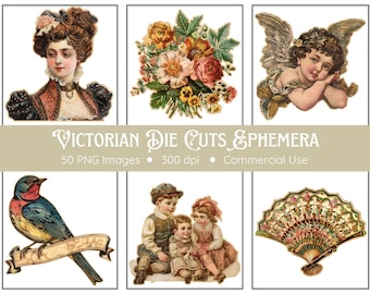 Tagli fustellati vittoriani / Diario spazzatura / Effimeri vittoriani / Tagli fustellati vintage / Clipart vittoriani / Scarti vittoriani / Effimeri stampabili
