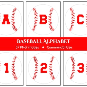 Baseball Alphabet | Alphabet PNG | Sport Font PNG | Decorative Image | Alphabet Clipart | Baseball Png | Instant Download
