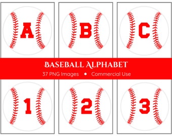 Baseball Alphabet | Alphabet PNG | Sport Font PNG | Decorative Image | Alphabet Clipart | Baseball Png | Instant Download