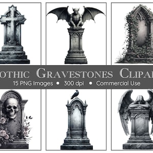 Gotische grafstenen clipart | 15 png-bestanden | Grafsteenafbeeldingen | Kerkhof, png-bestand | Begraafplaats Clipart | Commercieel gebruik | Direct downloaden