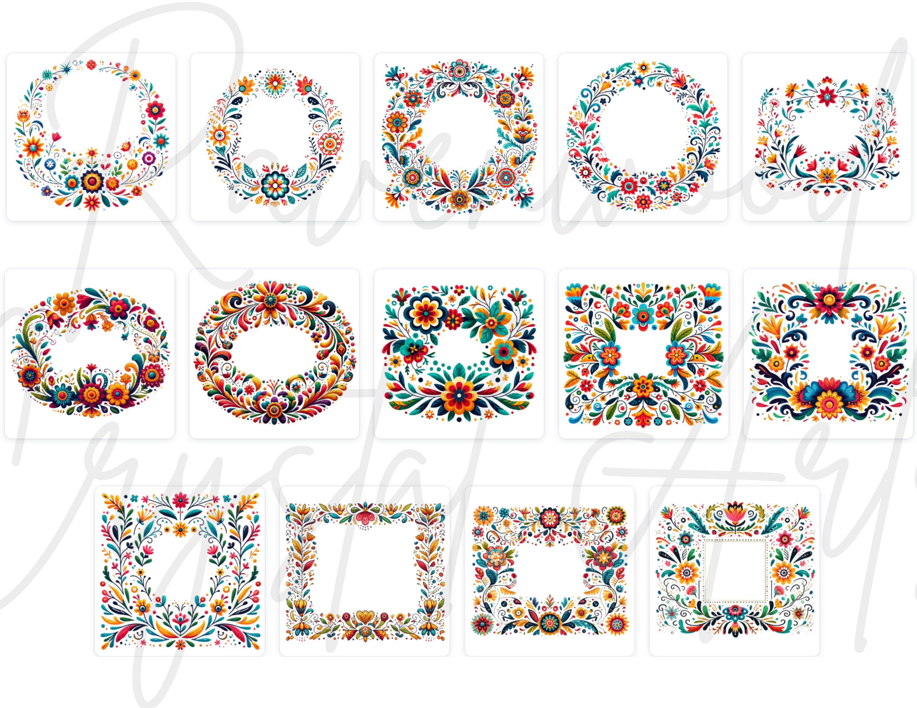 Fiesta Flowers Clipart | 44 PNG | Cinco De Mayo | Instant Download ...
