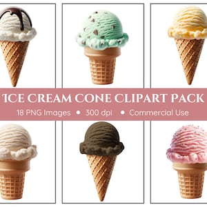 Eistüte Clipart | 18 PNG | Sommer Clipart | Eis Clipart | Eis PNG | Sofortdownload | Nachtisch Clipart