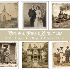 Vintage Foto Clipart | 40 PNG | Sofortdownload | Alte Fotos Png | Vintage Ephemera | Junk Journal | Vintage Fotos Png