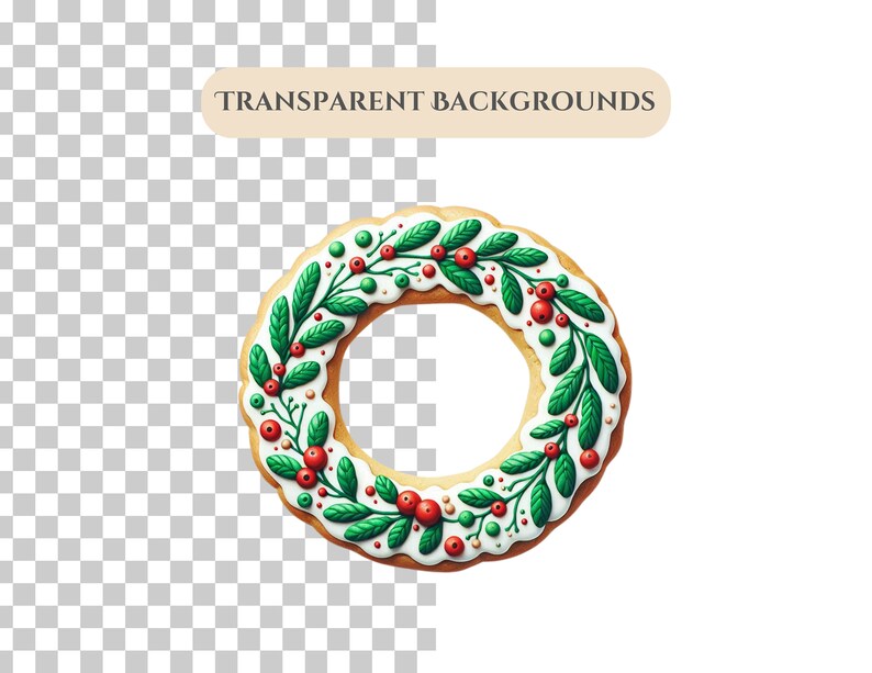 Peut inclure: Une couronne de pain d'&eacute;pices d&eacute;cor&eacute;e de feuilles vertes et de baies rouges. La couronne est une d&eacute;coration de f&ecirc;te festive.