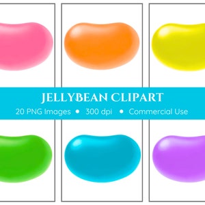Jellybean Clipart Pack - Transparent Background - Colorful Jelly Bean Clipart - Easter Jellybeans Clipart - Digital Download