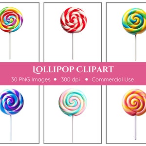 Lollipop Clipart Pack | 30 PNGs | Transparent Background | Lollipop Bouquets | Lollipops and Coquette Bows PNGs