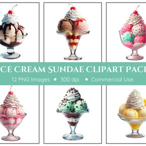 Clipart gelato gelato / 12 PNG / Clipart estivo / Clipart gelato / PNG gelato gelato / Download istantaneo / Clipart dessert