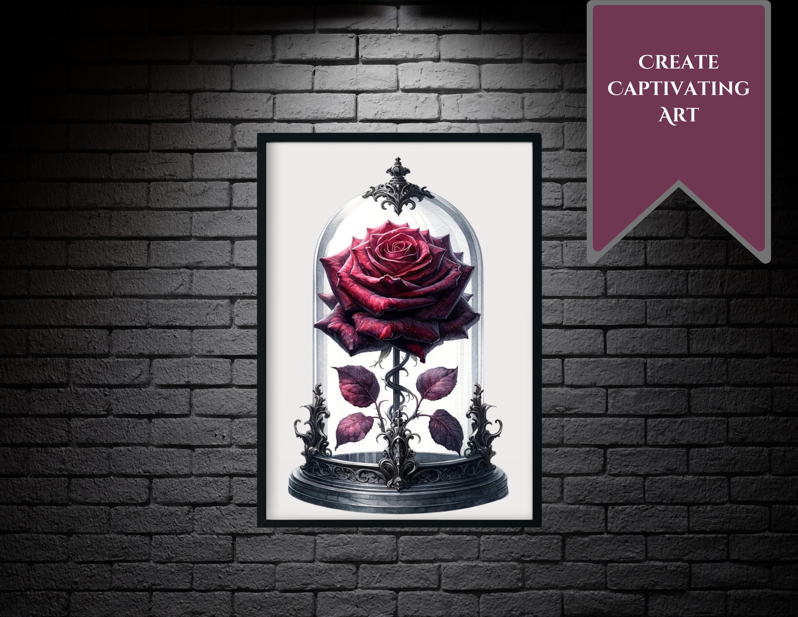 Enchanted Rose Clipart Pack Transparent Background Enchanted Roses