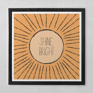 KIDS ROOM POSTER - &quot;Shine Bright&quot; Nursery Room Art Print, Kids Room Art, Daycare Poster, Kids Room Wall Art, Baby Shower Gift