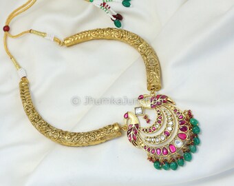 Jadau Kundan Hasli Halskette, Royal Jadau Halskette, Designer Jaipur Mala Halskette, Royal Jaipur Halskette, Hasli Halskette