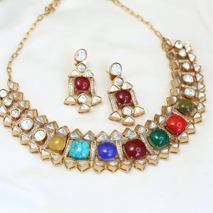 Polki Kundan necklace, Indian wedding, Bollywood Necklace, Kundan Necklace, Polki Kundan Necklace Stone Kundan, Amrapali