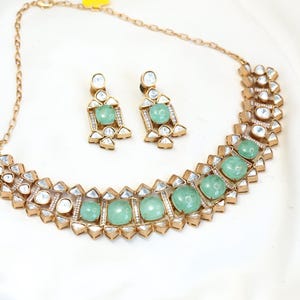 Polki Kundan necklace, Indian wedding, Bollywood Necklace, Kundan Necklace, Polki Kundan Necklace Stone Kundan, Amrapali