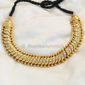 Kundan Sutarla Necklace, Sutlada Necklace, Sterling Silver Necklace Indian Jewelry, 925 Kundan Silver Necklace