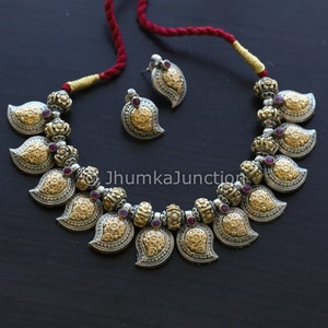 Handmade Mango Necklace, Indian wedding, Tusi Necklace, Vajrateek Vajratik necklace, Indian Bridal Jewelry, Thussi necklace image 2