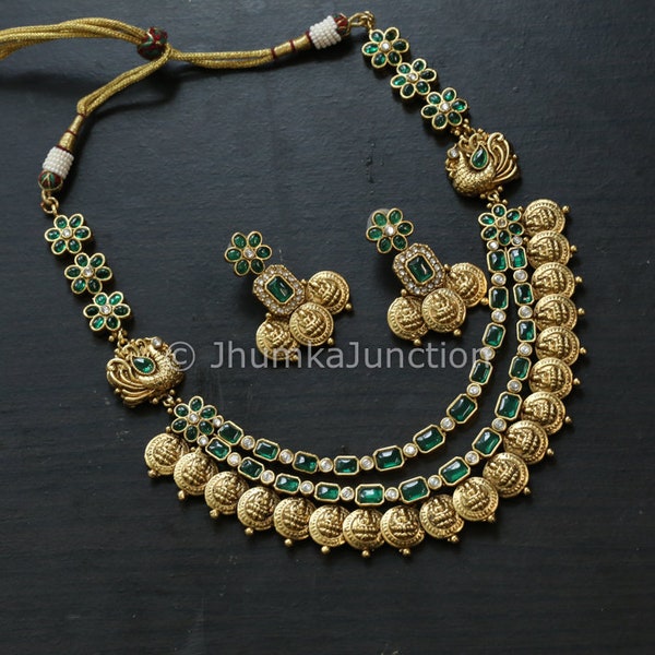 Lakshmi Coin Necklace,  Gold Coin Necklace, Lakshmi Coin Necklace, Goddess Lakshmi Necklace, Bollywood, Laxmi Necklace,