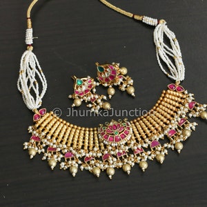 Pachi Kundan necklace, Indian wedding, Bollywood Necklace, Kundan Necklace, Indian Bridal Jewelry